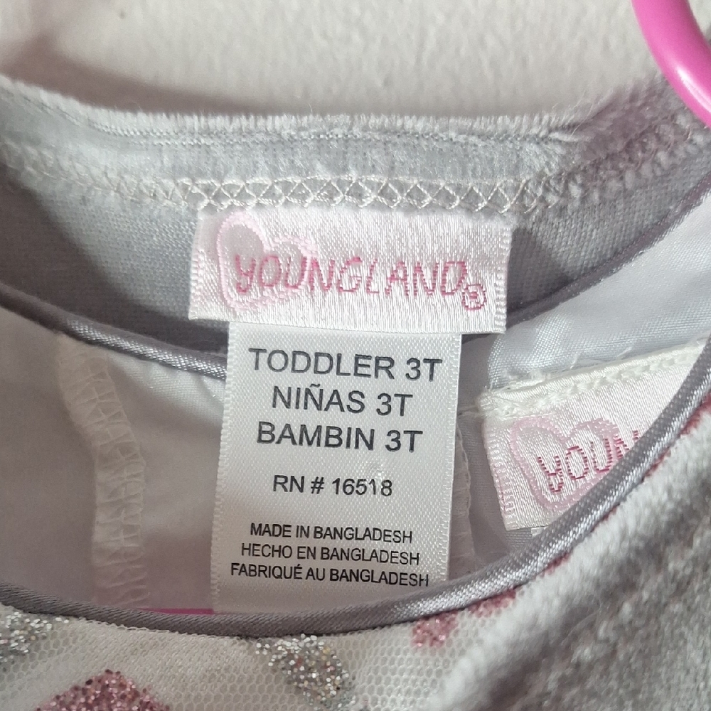 Youngland Gray and Pink Toddler Dress - Picture 2 of 5